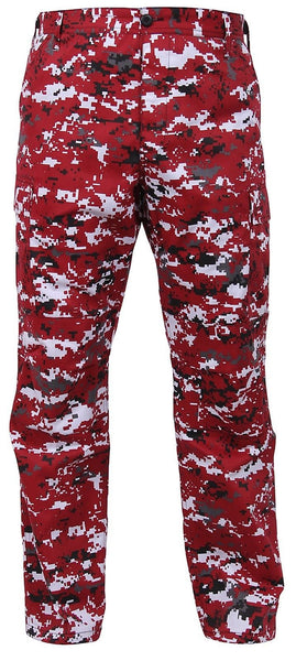 Red or Pink Digital Camouflage BDU Pants - Reinforced Military Style C ...