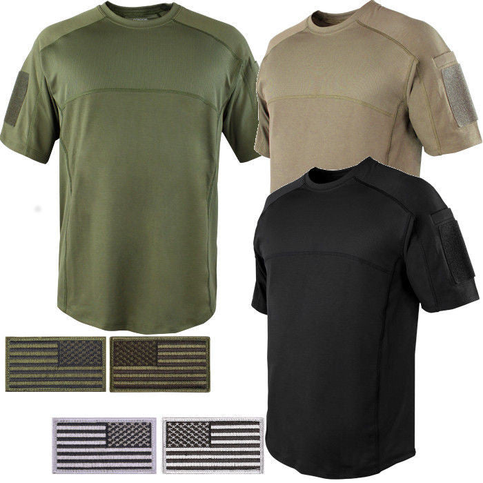 Condor Tactical Combat Short Sleeve Trident Battle Shirt with Two Patc ...