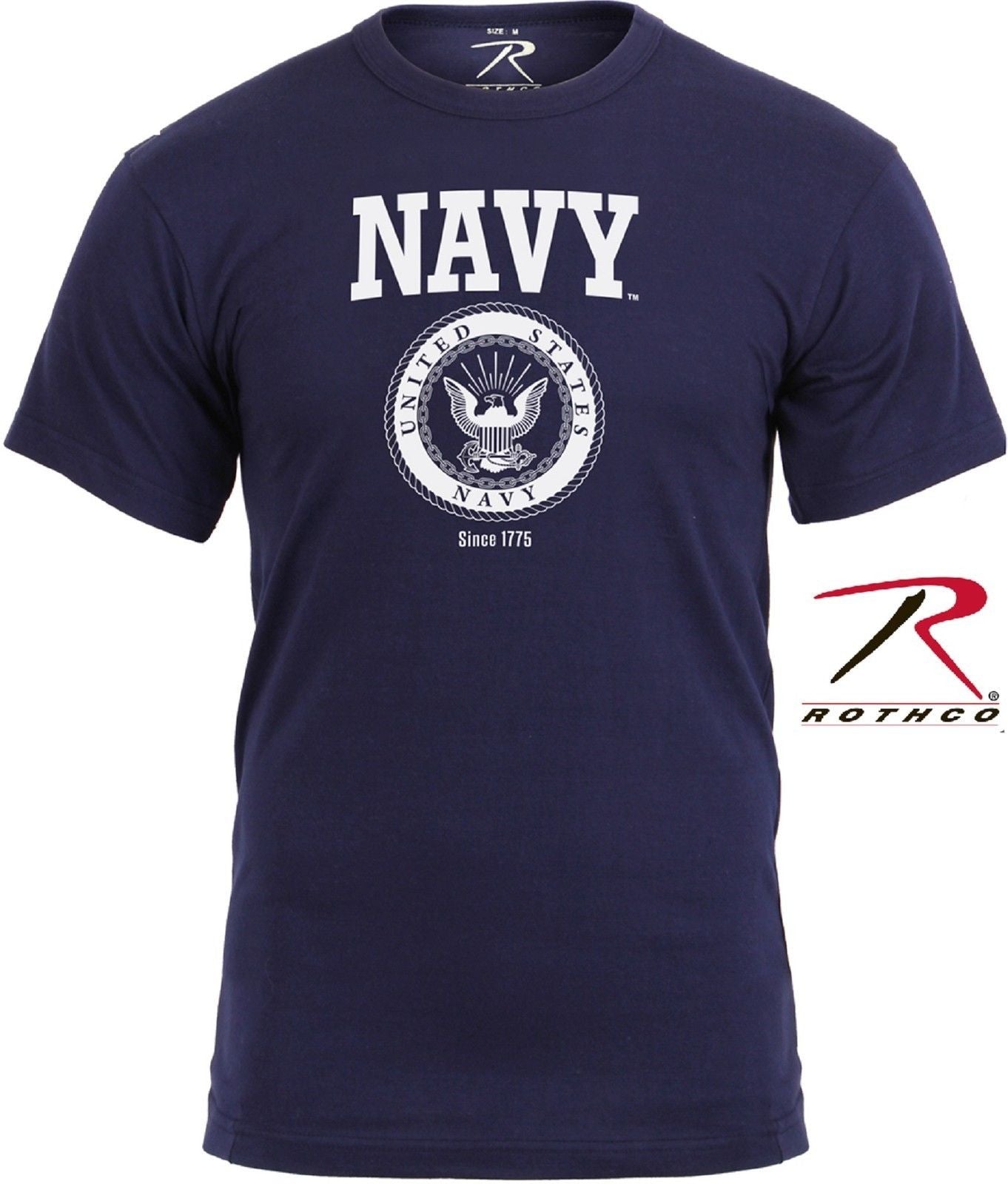 Mens USA Navy Emblem Tee Shirt - Rothco Dark Blue US NAVY TShirts ...