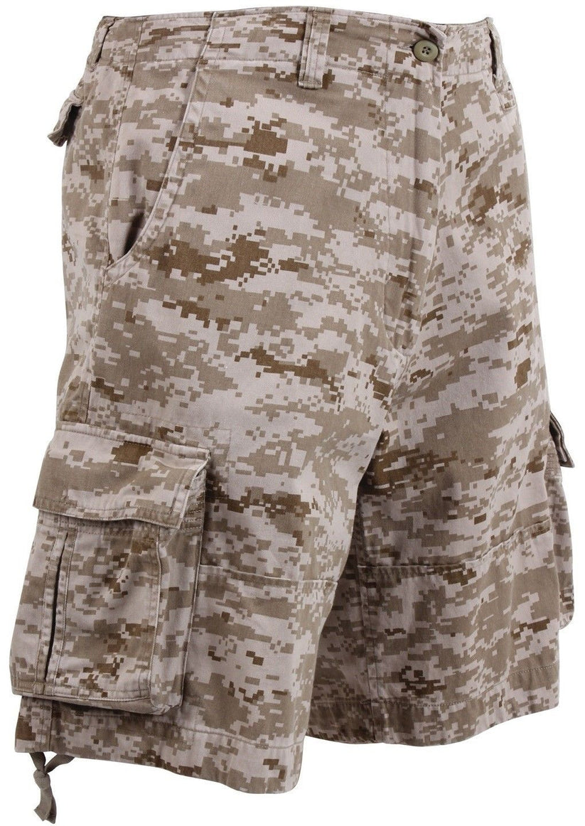 Vintage Infantry Cargo Shorts - Utility Digital Camo Shorts - Relaxed ...