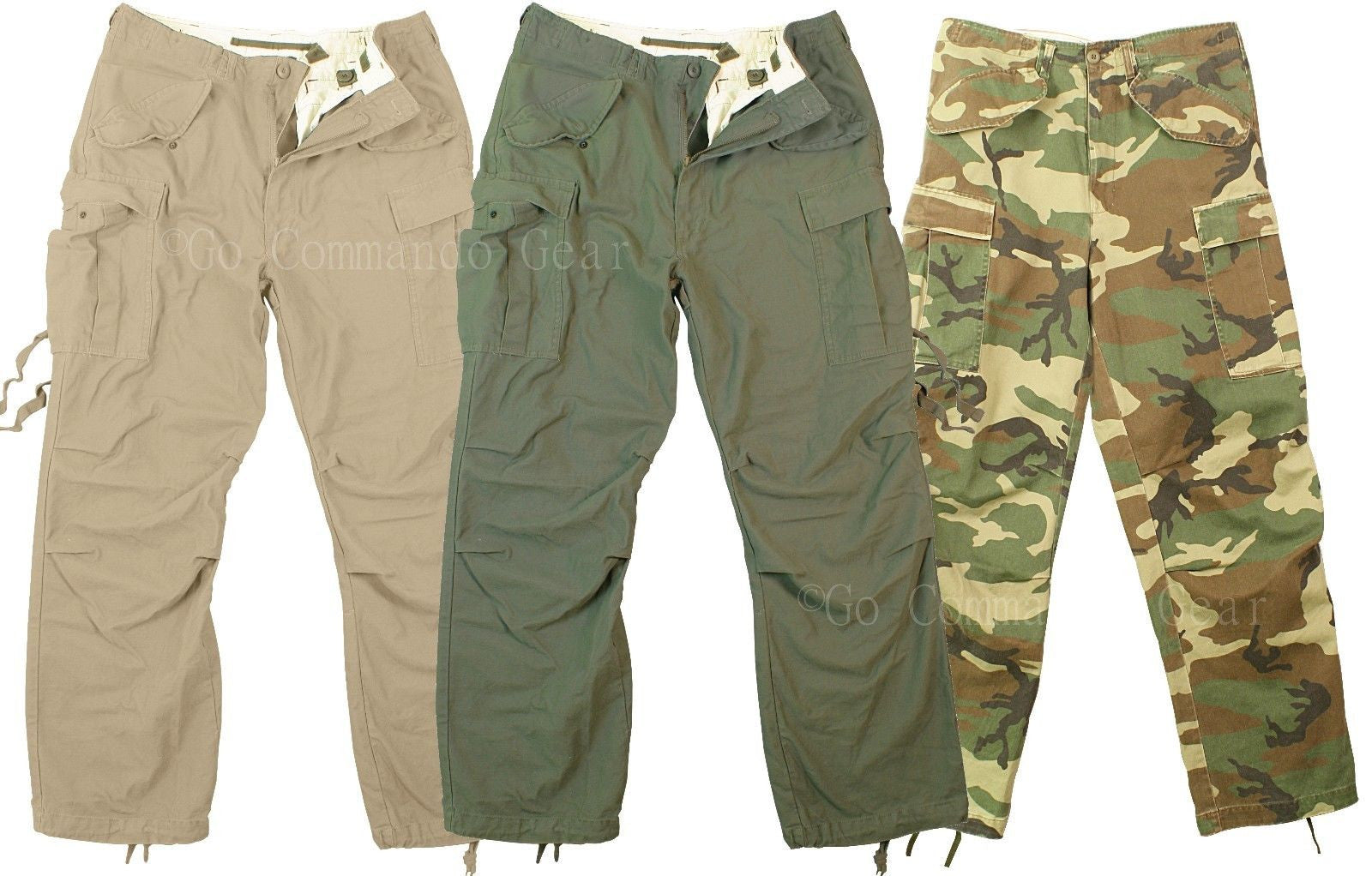 Men's Vintage M-65 Korean War Replica Cargo Field Pants - OD Camo or K ...