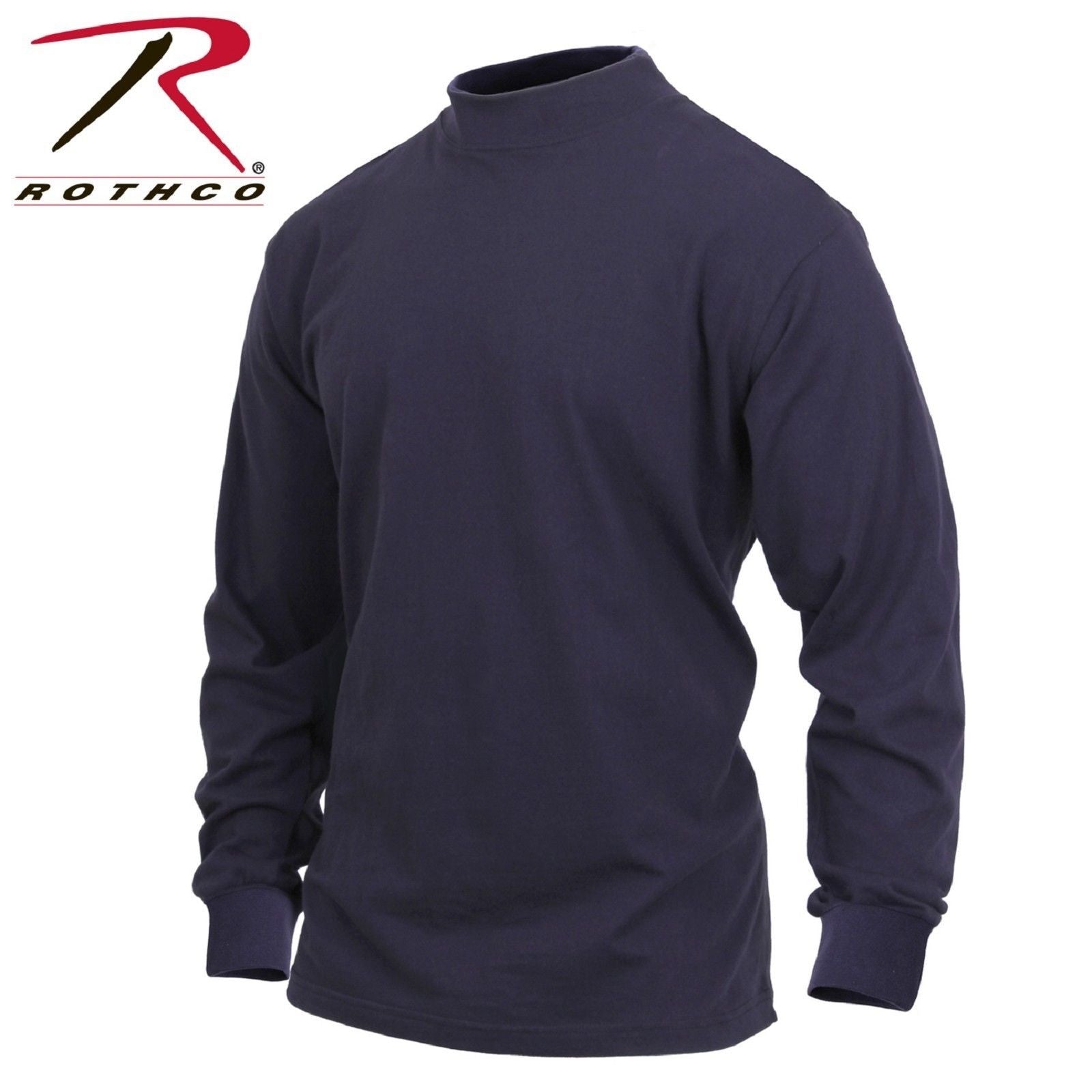 Download Dark Navy Blue Mock Turtleneck - Mens Midnight Blue Cotton ...