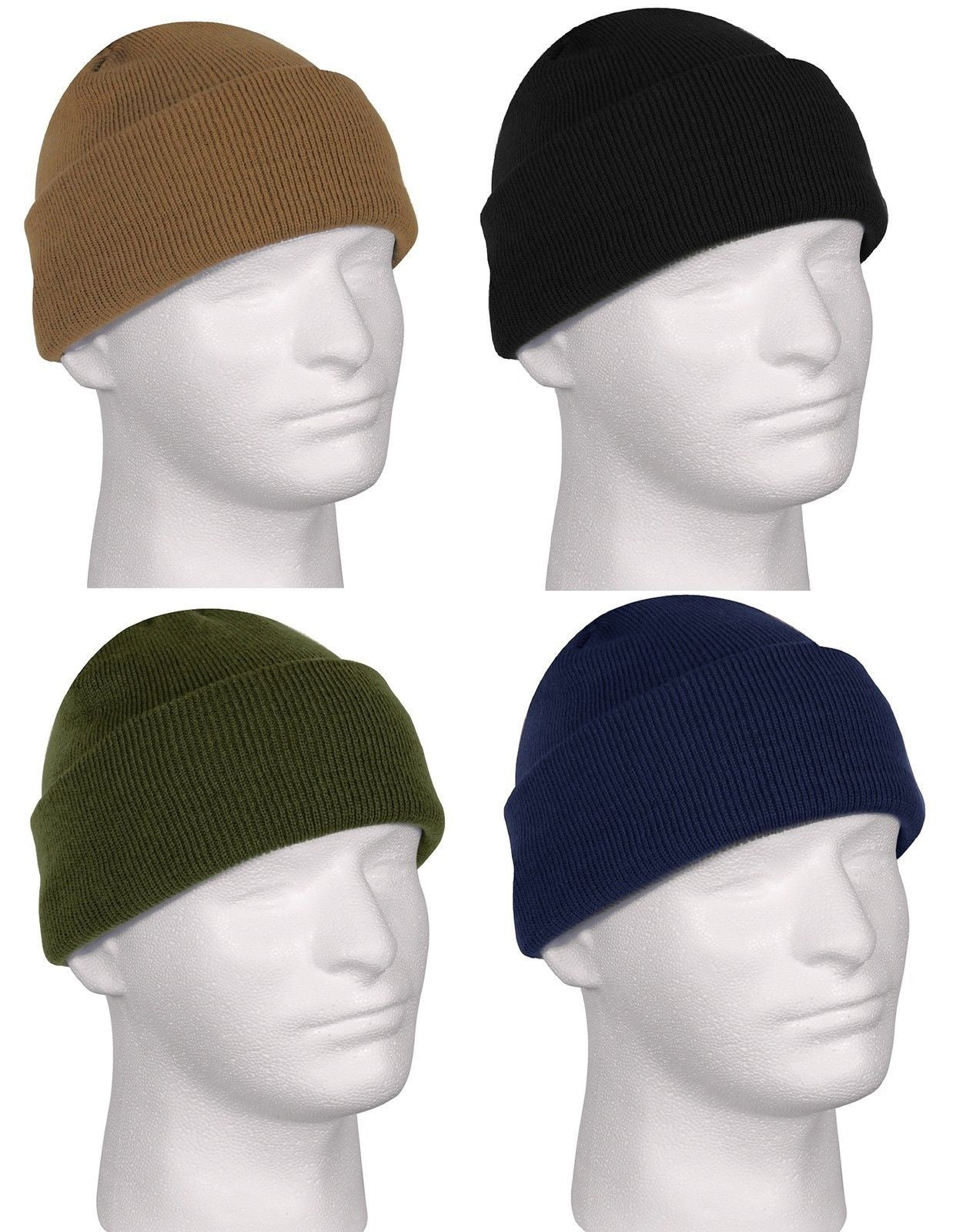 Deluxe Fine-Knit Winter Watch Cap - 100% Acrylic Solid Colors Snow & S ...