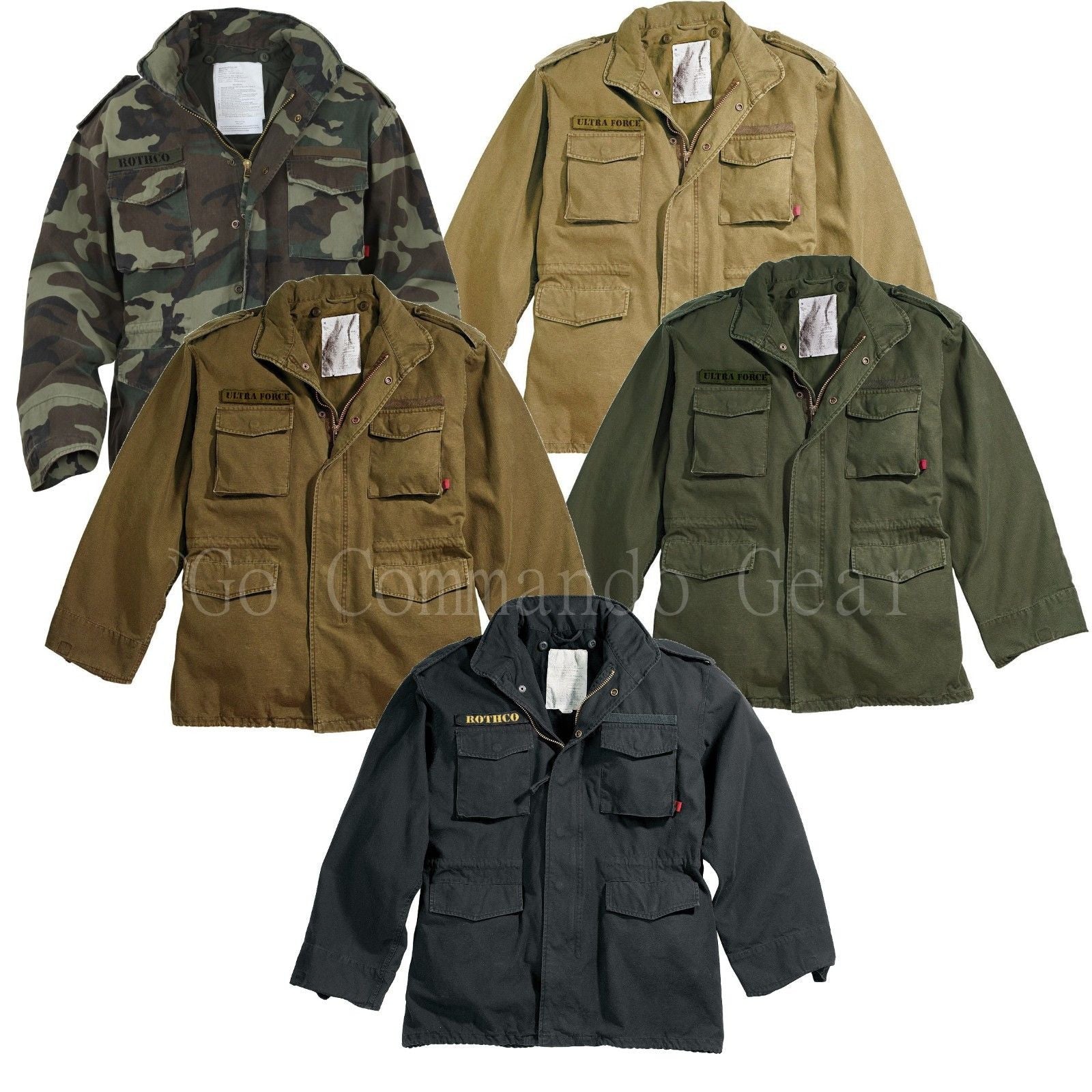 Classic Vintage M-65 Field Jacket Military Army Tactical Field Combat ...