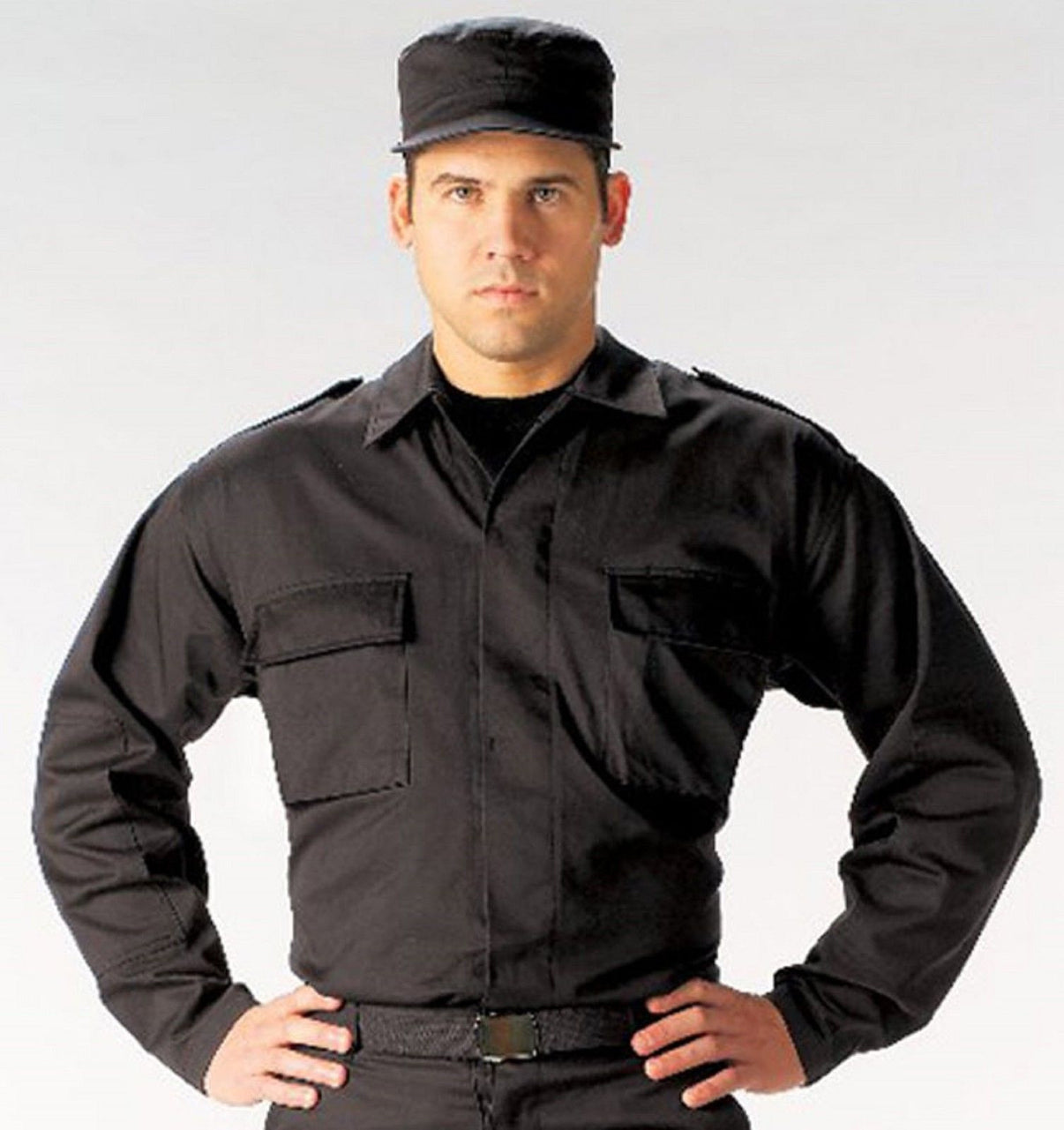 Rothco Tactical BDU Long Sleeve Shirt Navy or Black Cotton Blend Unifo ...
