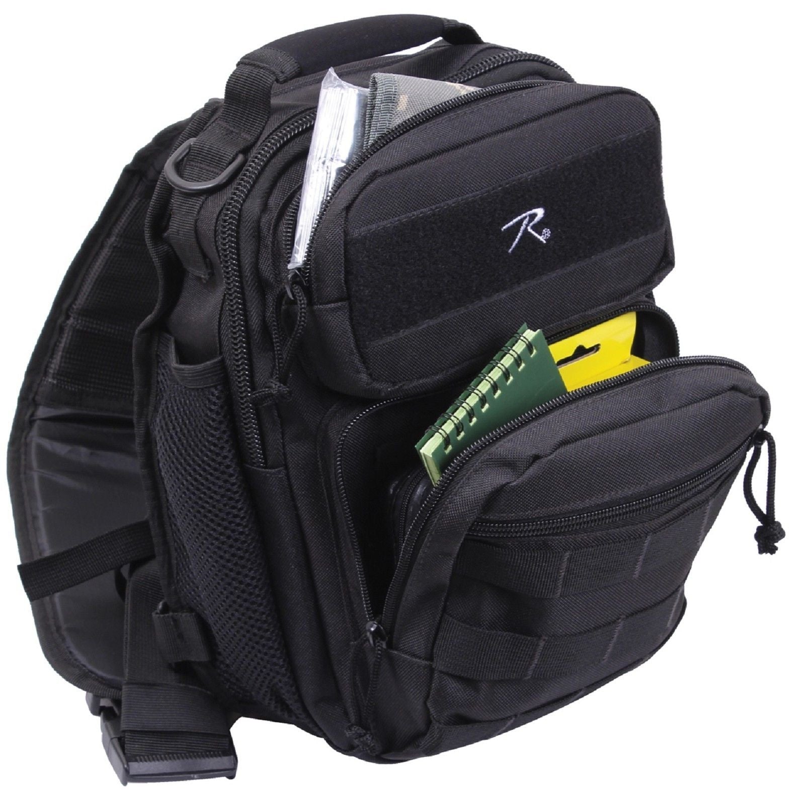 Black Compact Tacti-Sling Shoulder Bag - Durable 12&quot; MOLLE 1 Sling Tac – Grunt Force
