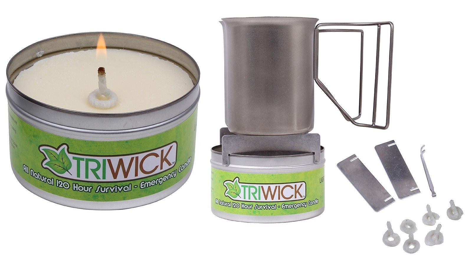 TriWick All Natural 120 Hour Emergency Survival Candle & Stove w/ Wic