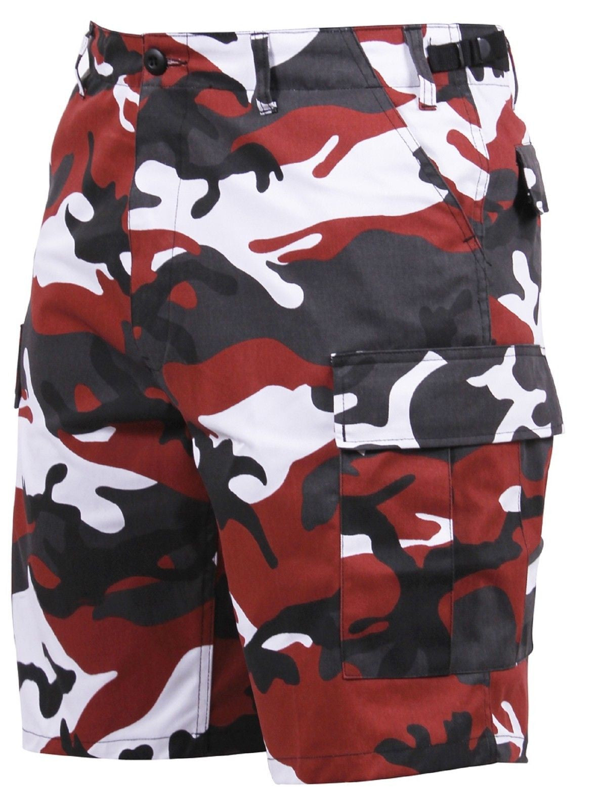 Red Camouflage BDU Cargo Shorts - Black 
