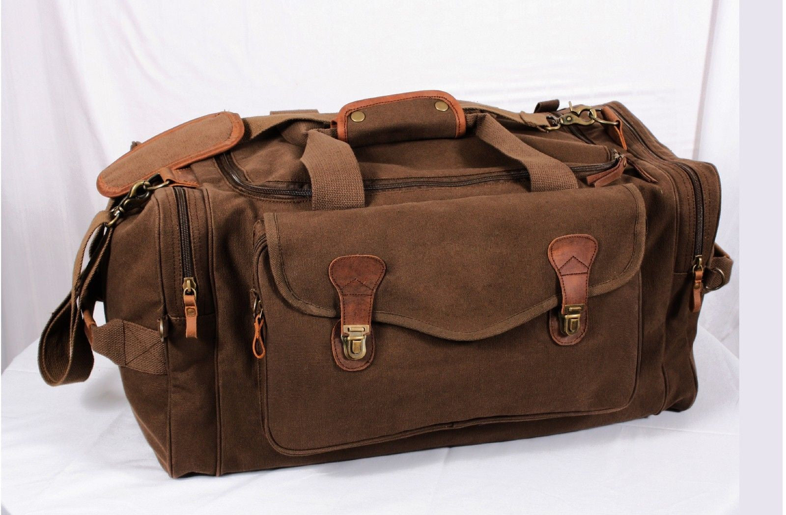 brown travel weekender