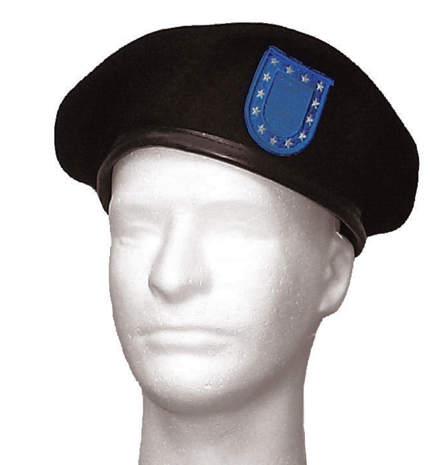 Army Black Beret Blue Flash - Army Military