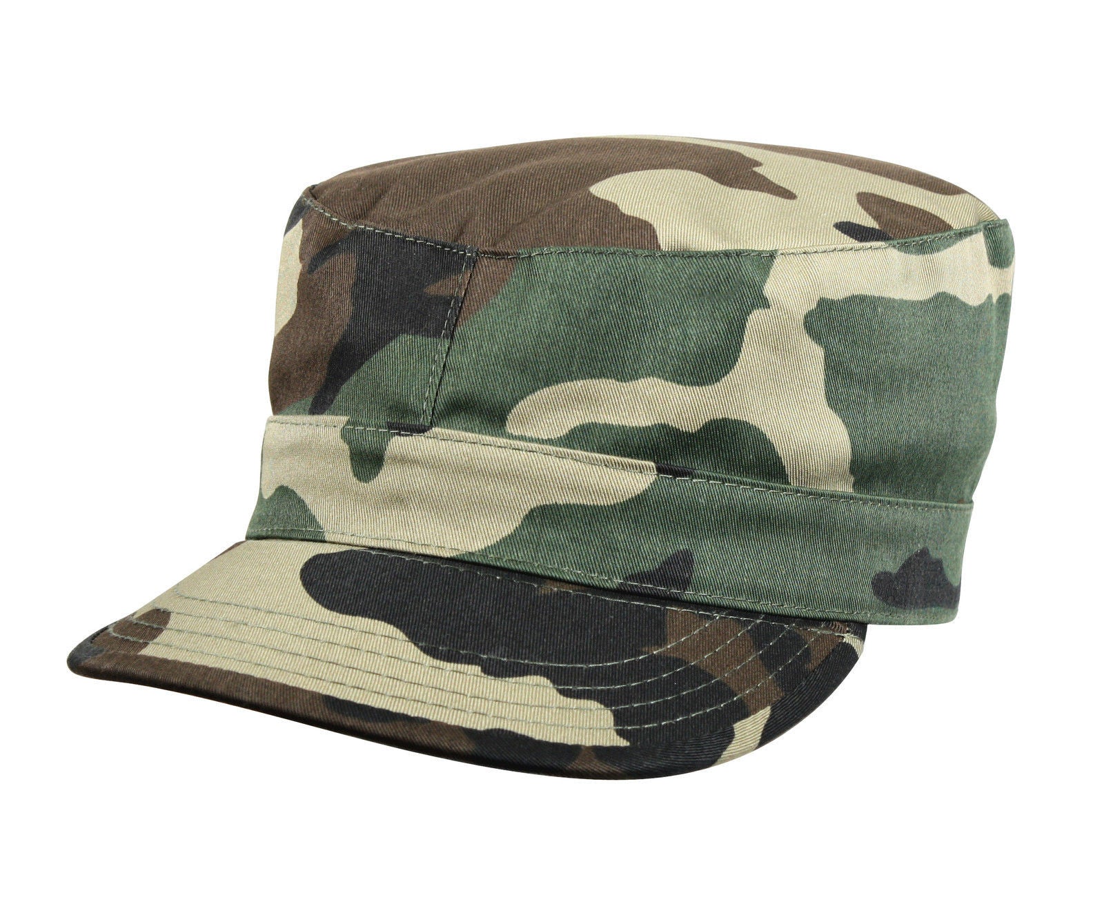 Men's Military Style Caps - Camo Rip-Stop Cotton Fatigue Cap Fitted Ha ...