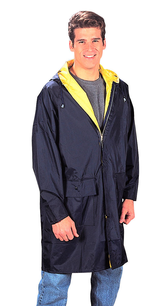 Reversible Rain Parkas - Navy/Yellow or Black/Olive Rain Coat Parkas ...