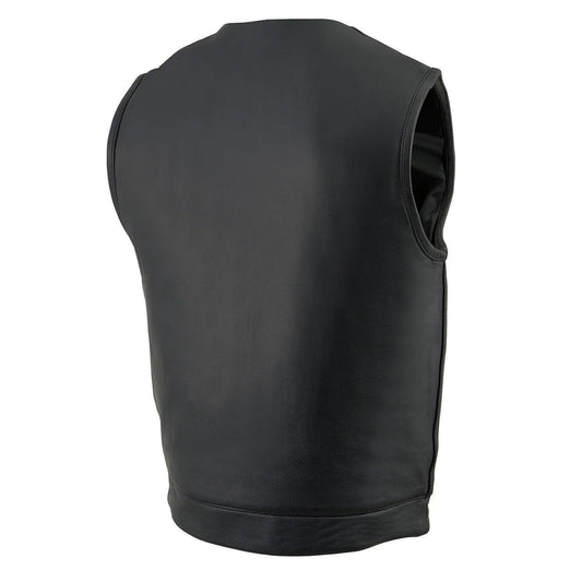 Men's Black 'SWAT Style' Leather Motorcycle Vest – Extreme Biker Wear