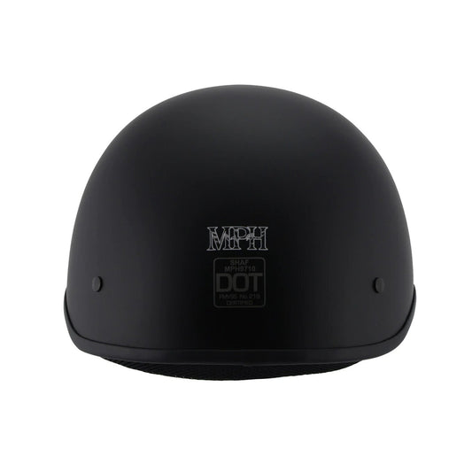 Milwaukee Helmets Matte Black 'Polo' Half Face Motorcycle Helmet