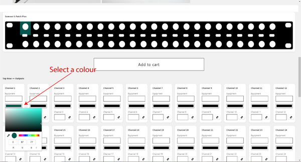Select a colour for your patchbay label channel