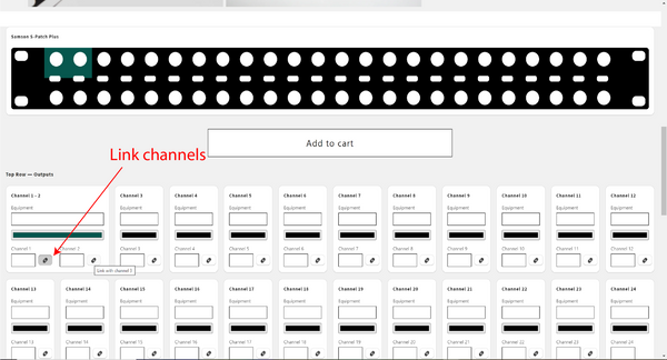 Link channels together for your patchbay label