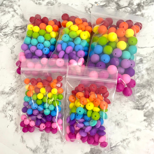 15 mm Opal Silicone Beads 5-1,000 (aka Metallic Quartz Pink