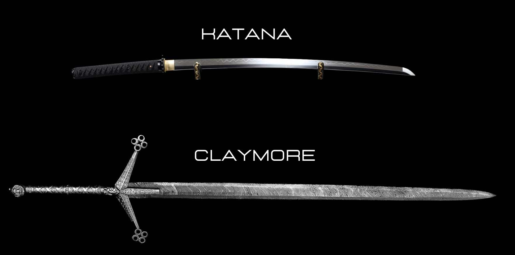 Katana sword Scottish claymore comparison