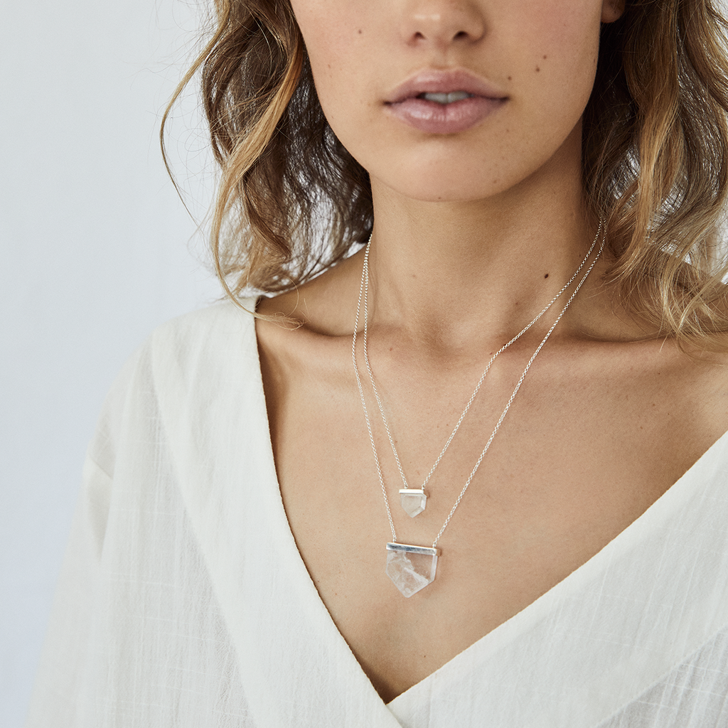 clear quartz necklace