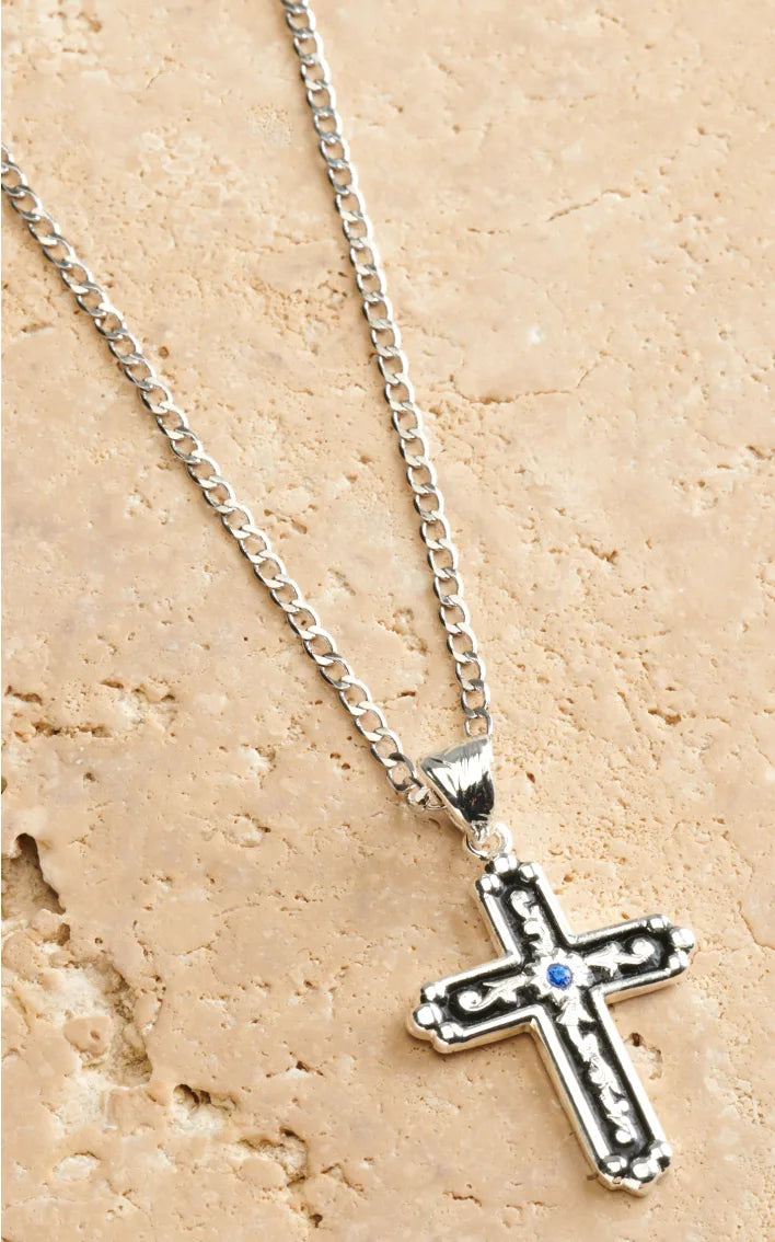 WESTERN CROSS PENDANT SIMULATED TURQUOISE - Texas Uniques Store
