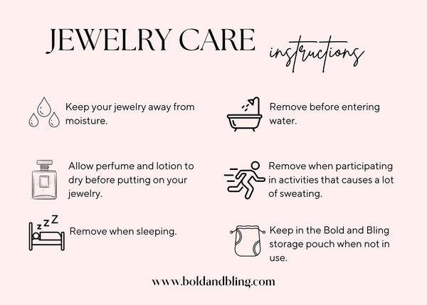 Jewelry care instructions