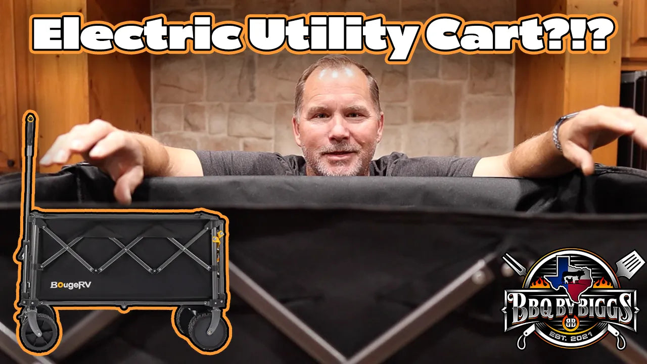 BougeRV Electric Utility Wagon fully assembled and ready to roll with BBQ gear