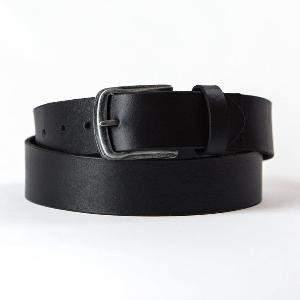 black leather belt