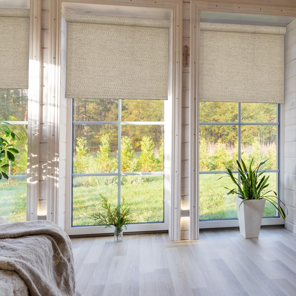 Versailles Marcellus Cordless Roman Light Filtering Shades For Windows Insides/Outside Mount Natural