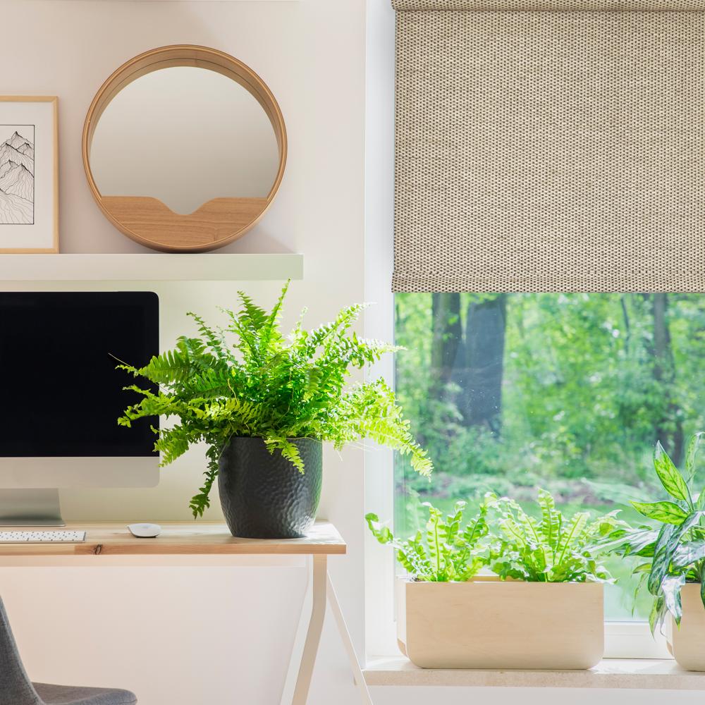 Versailles Marcellus Cordless Roman Light Filtering Shades For Windows Insides/Outside Mount Natural