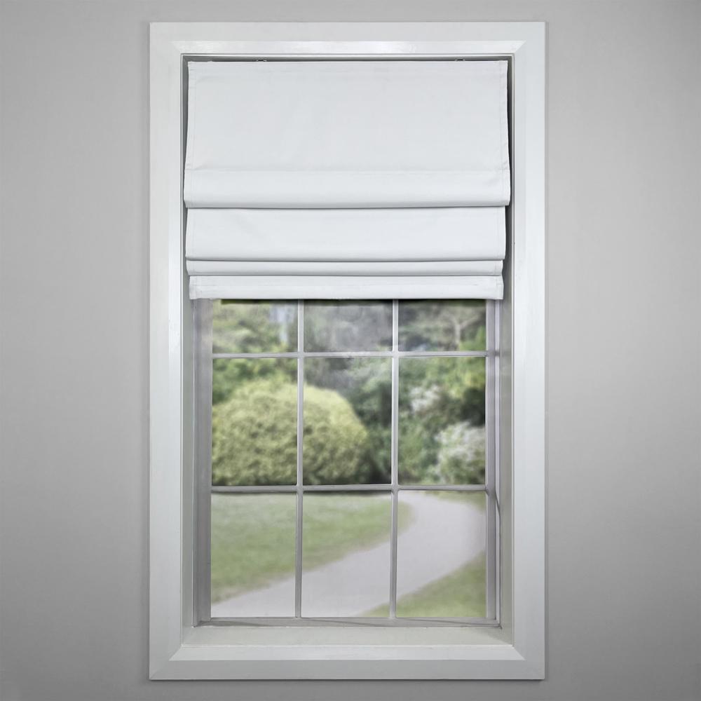 Versailles Octavia Cordless Roman Blackout Shades For Windows Insides/Outside Mount White