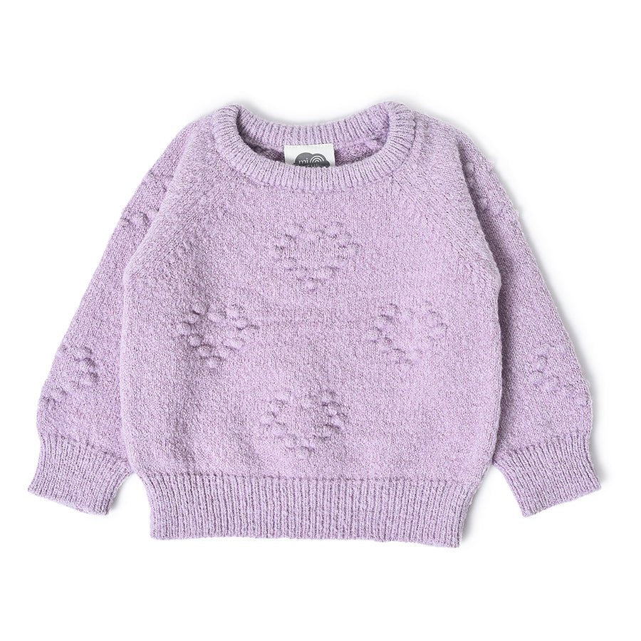 Misty Chunky Knitted Cardigan Purple For Kids - Cardigan - Mi Arcus