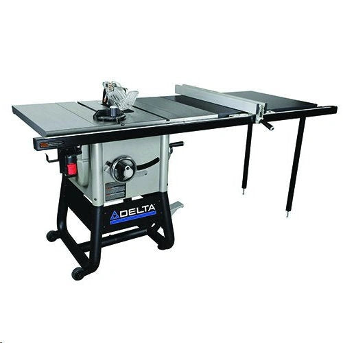 10 Left Tilt Contractor Saw with 52 RH Rip with Cast Iron Wings