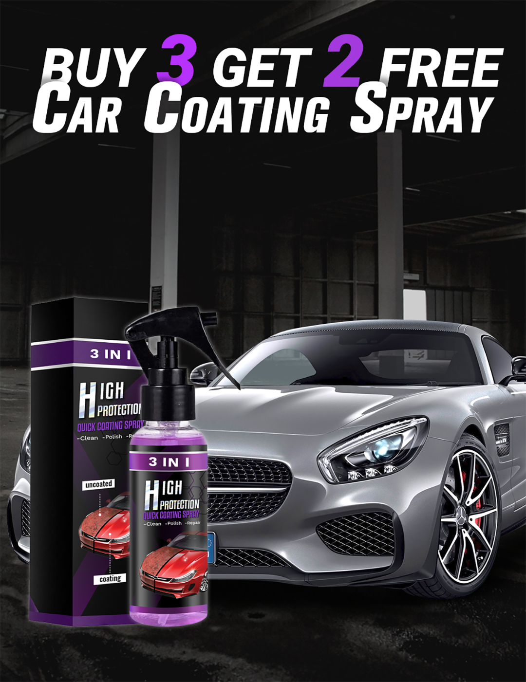 Lilingg 3 in 1 High Protection Quick Car Coating Spray, Lilingg 3 in 1 High  Protection Car Spray, Teepors High Protection, Vrsgs Car Wax, Newbeeoo Car
