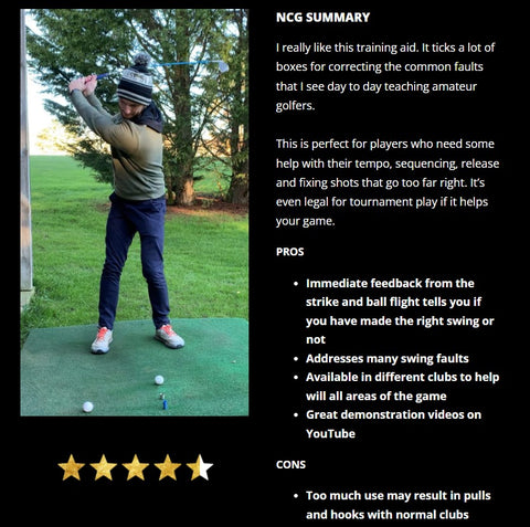 national golf club review pro's and con's of Gforce swing training aid