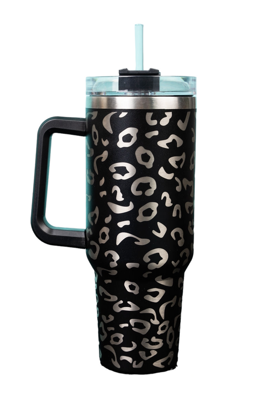 Teal Cow Print Tumbler  40 oz – Rivershore Outfitters