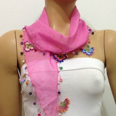 pink cotton scarf