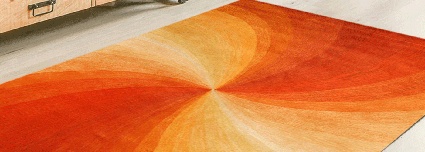 Hand-Tufte Orange Contemporary Abstract Swirl Rectangular Area Rugs