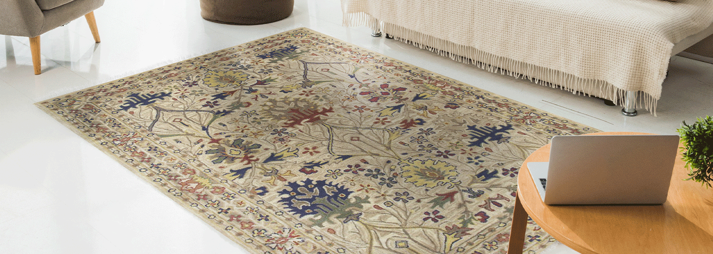 Hand-Tufted Ivory Traditional Oriental Morris Rectangular Area Rugs