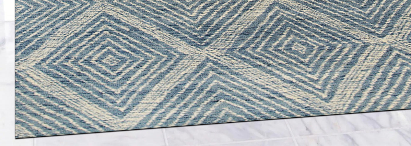 Durable and Stylish Hand-Tufted Wool Blue Contemporary Transitional Spring Rectangular Area Rugs
