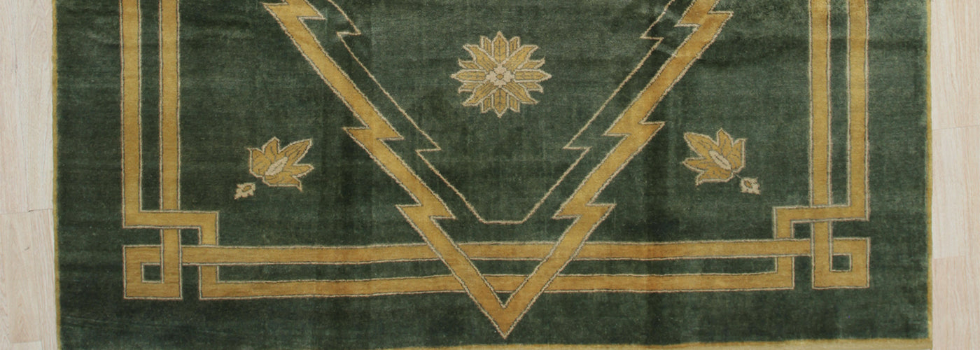 Durable and Stylish Handmade Wool Green Traditional Medallion Ningxia Rectangular Area Rugs