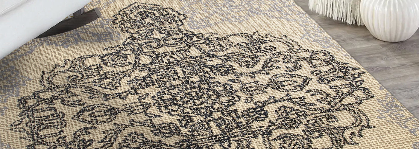 Stylish Hand-tufted wool Ivory Bohemian Oriental Medallion Indoor Rectangular Area Rugs