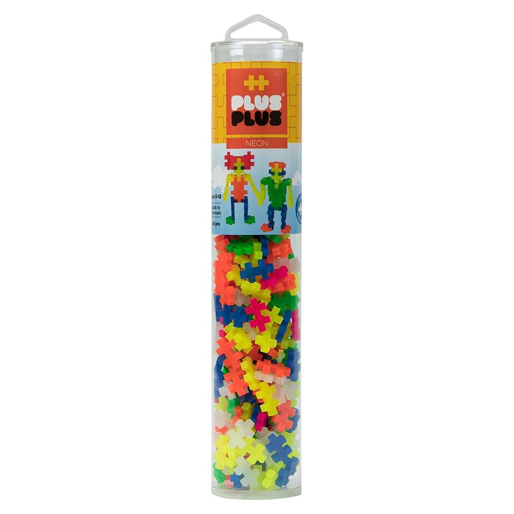 Plus Plus Open Play Tube 240 Piece Neon The Happy Lark