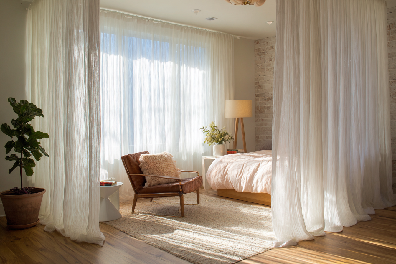 semi sheer curtains for divider room curtains