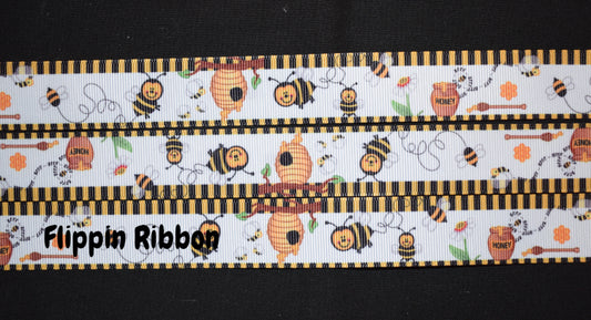 Honey Bee Ribbon - 1 1/2 inch Printed Grosgrain Ribbon – Flippin