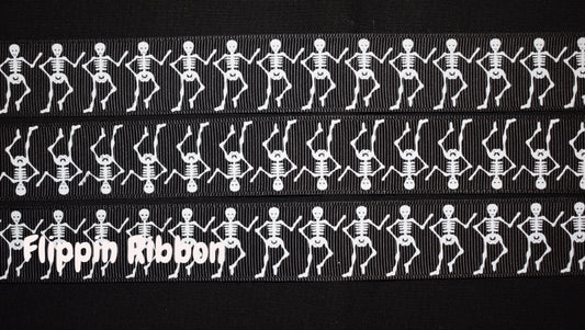 Black Checkered Ribbon - 1 1/2 inch Printed Grosgrain Ribbon