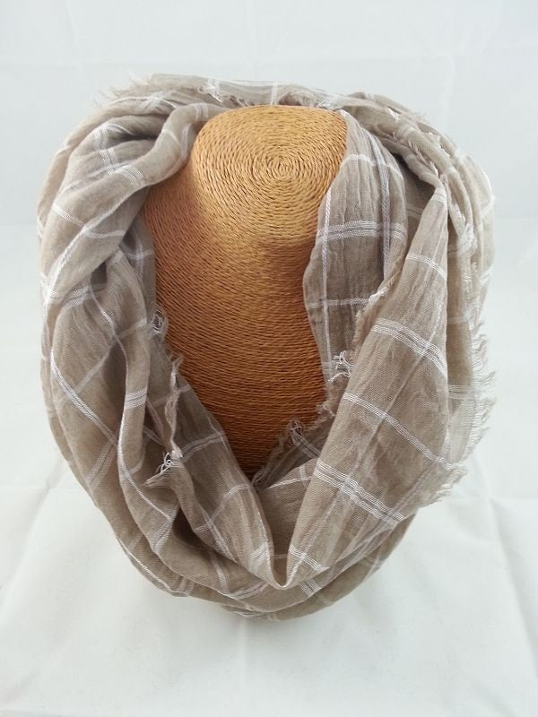 Windowpane check infinity | Orange Scarf