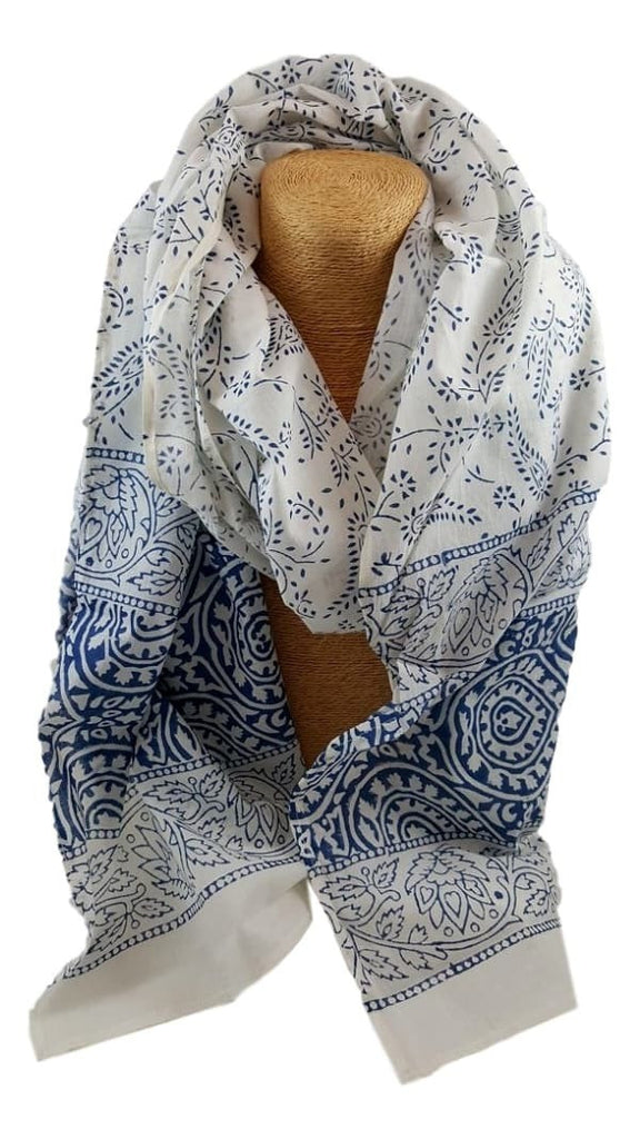 Passion Lilie print cotton scarf | Orange Scarf