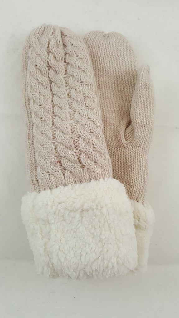 Cable Knit Mittens | Orange Scarf