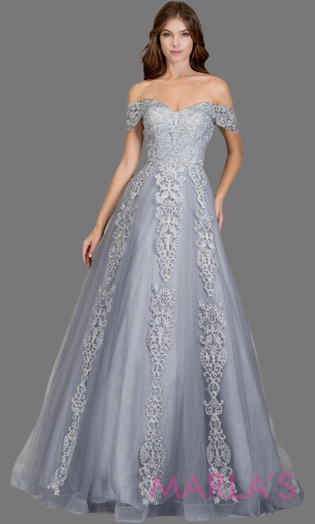 long gown silver gray