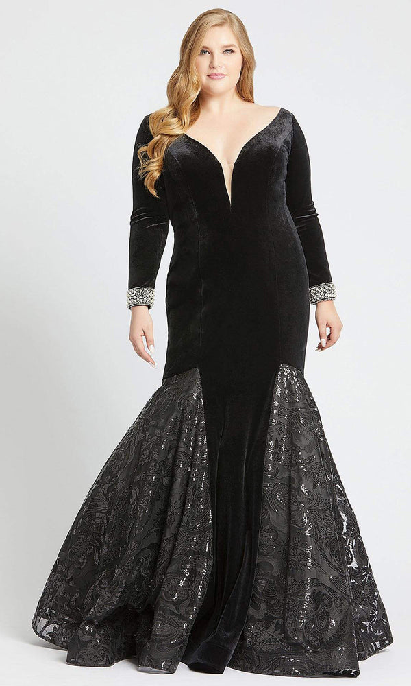 Jovani Dress 25741  Black velvet romper with over skirt